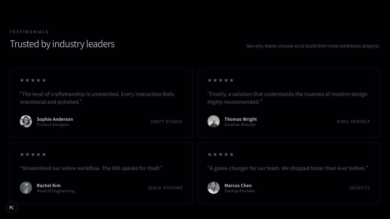 テスティモニアルカード