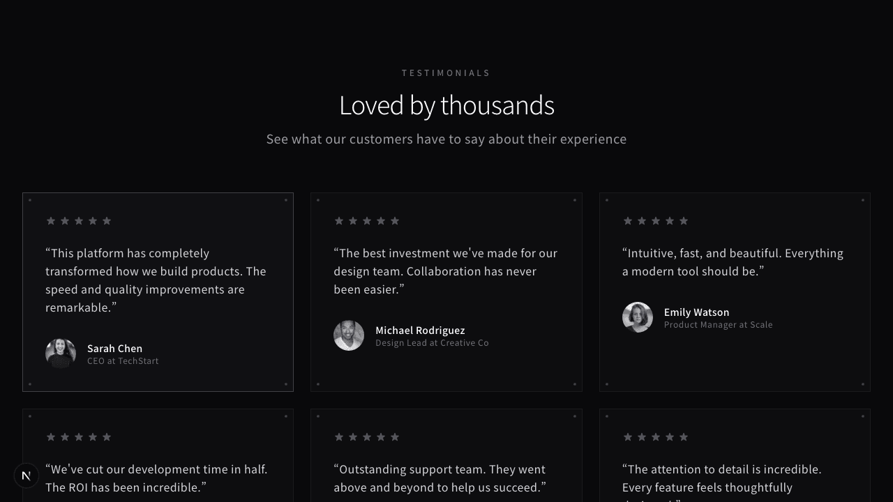 テスティモニアルグリッド