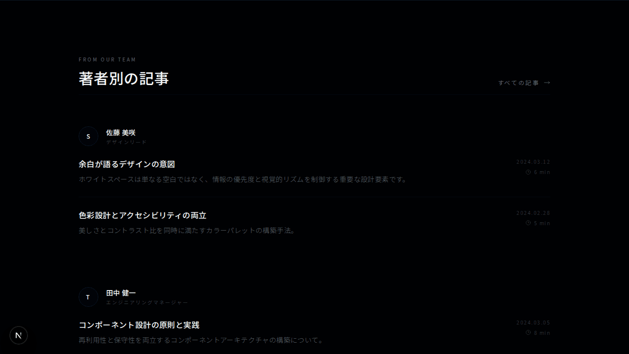 著者別ブログセクション
